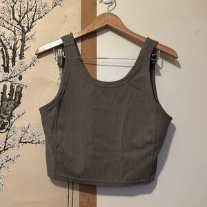 Lululemon 12 Olive Green Ribbed Sleeveless Top